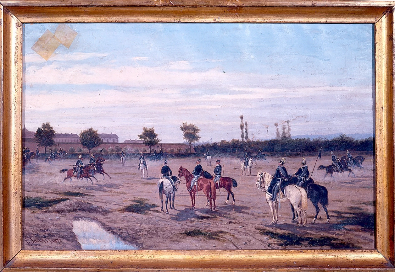 Manovra dei Lancieri Nizza nella Piazza d'armi di Parma - Galleria Nazionale di Parma